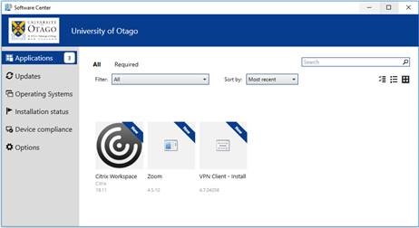 Screenshot of the Software Center showing available applications