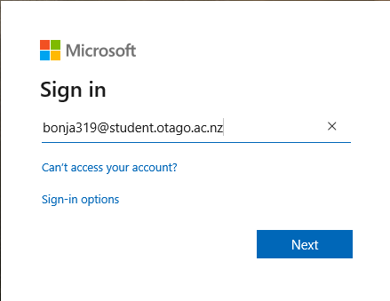Screenshot of Microsoft Sign In page with email