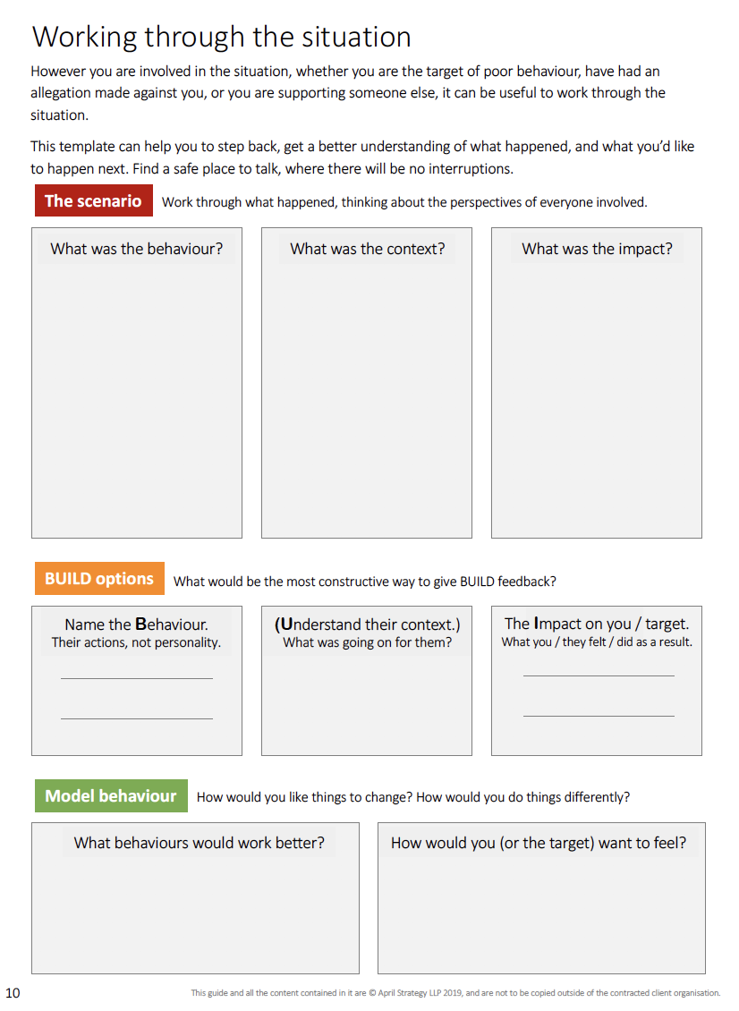 BUILD planning sheet
