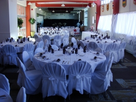 Arana Dining room set up for a wedding