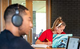 Two students studying at the Marsh Centre