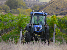 Tractor in rural landscape image