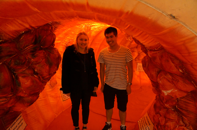 Kirsten and Garrett in the giant colon 650