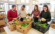 Food Science Staff and Students with boxes of veg 2020 1x