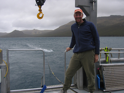 Andrew Gorman aboard the RV Polaris