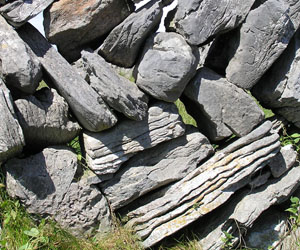 Architecture of an Irish stone wall, Aran Island, Galway