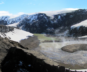 Crater formed during the 2011 Grímsvötn eruption along the northern margin of the Grímsvötn caldera, Vatnajökull, Iceland