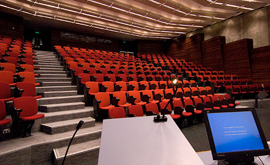 An empty lecture theatre at University of Otago, Wellington