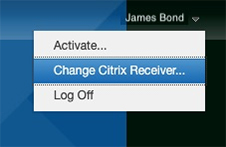 change citrix receiver