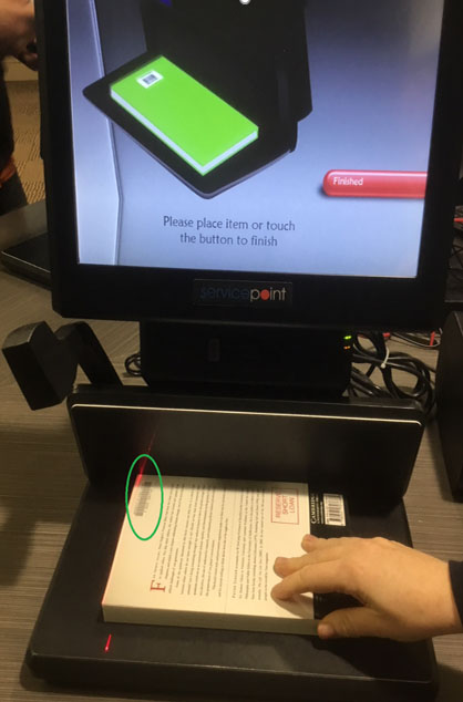 Scan your item on the self check image