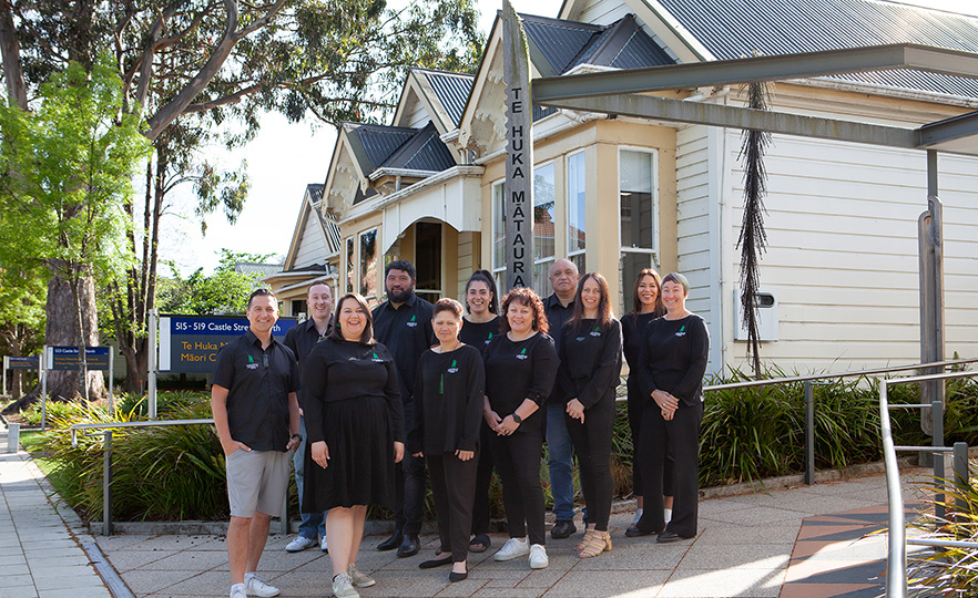 Group photo of Maori Staff outside the Maori Centre image