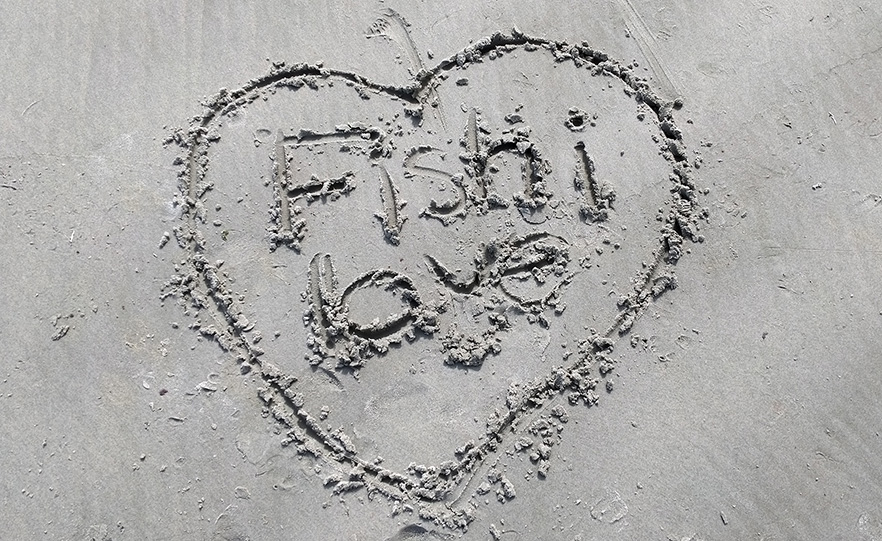 Message in sand image