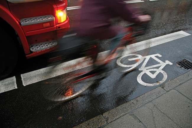 cyclist on road image