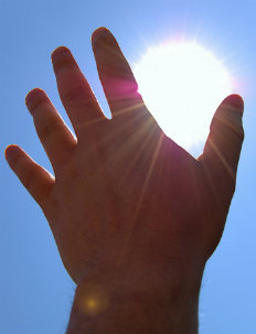 Sun and hand