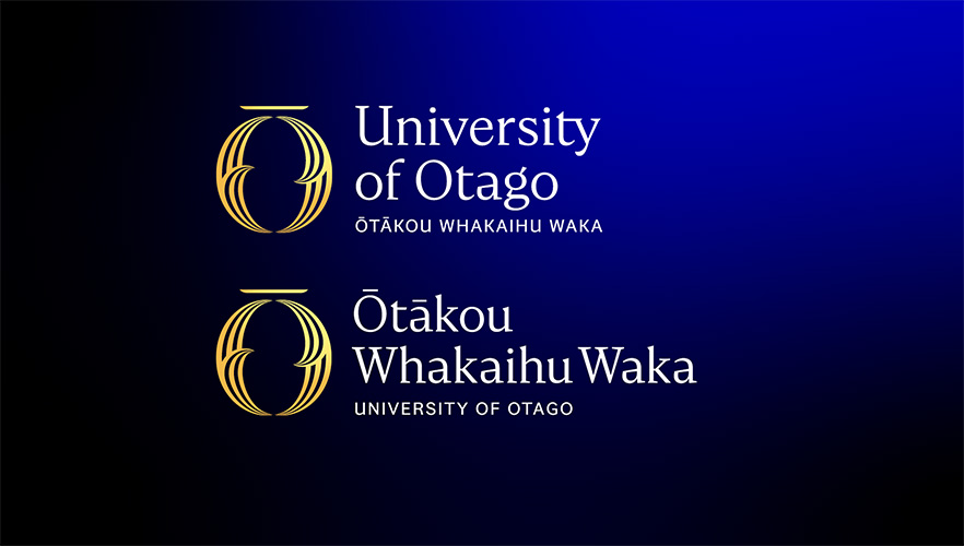 Two alternative presentations of the proposed new University of Otago tohu and te reo Māori name alongside the English name