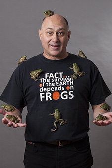 Phil Bishop with frogs Image