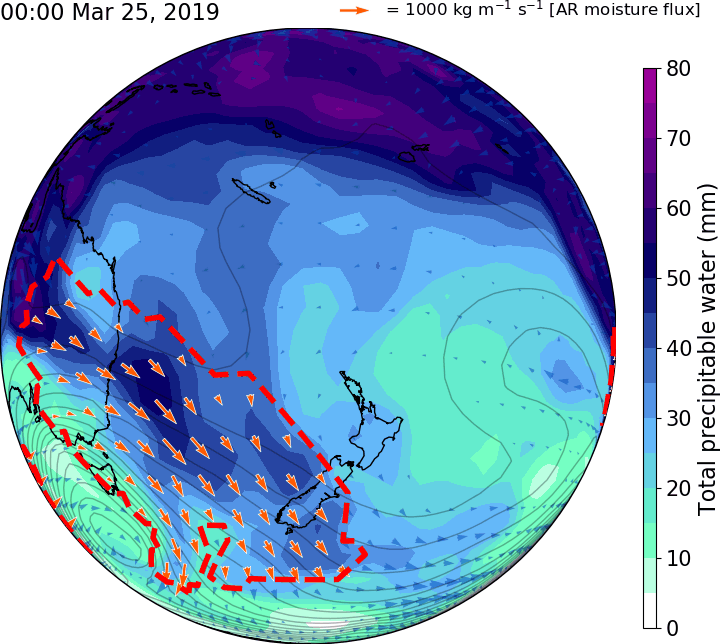 atmospheric rivers, March 2019 image
