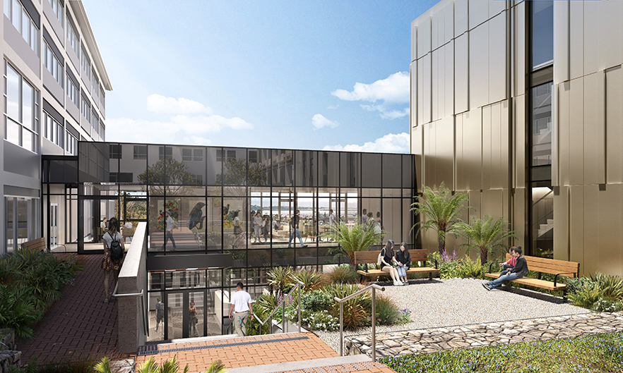 Aquinas College extension courtyard concept image