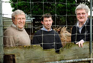 Dr Colin Mackintosh (AgResearch), Simon Liggett (Deer Research Laboratory manager) and Professor Frank Griffin