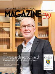 University of Otago Magazine issue 39 cover