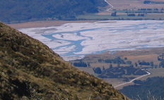 Braided river in a valley 