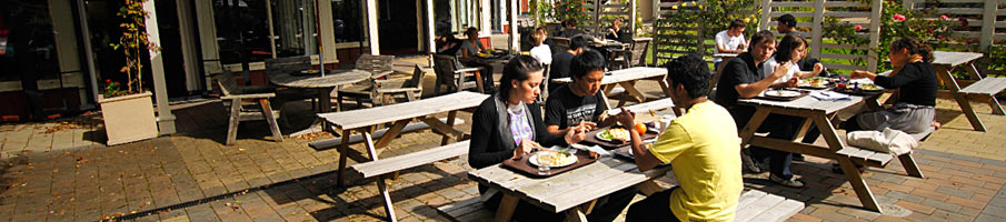 Students eating at City College
