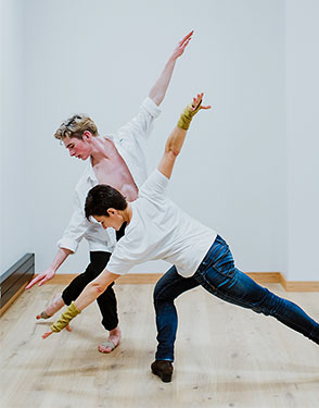 Two dancers in studio