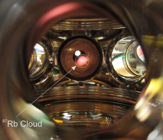 Rubidium 87 cloud held in a magneto-optical trap