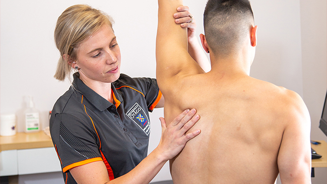 Patient receiving general physiotherapy at the Christchurch Physiotherapy Clinic
