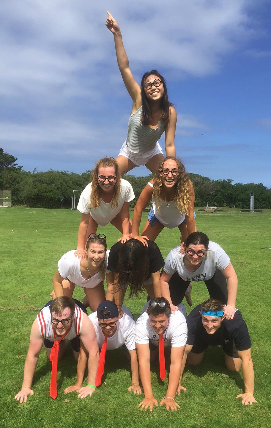 physio student summer camp 2017 Human Pyramid 2