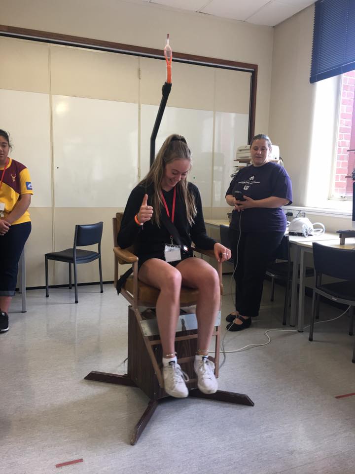 Hands on at Otago 2017 Spinning chair