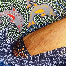Aboriginal plate and boomerang