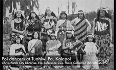 Poi dancers at Tuahiwi Pa, Kaiapoi