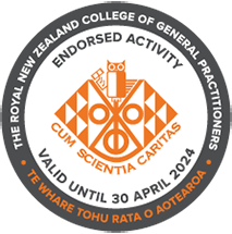 Royal New Zealand College of General Practitioners logo, with text: Endorsed activity. Valid unti 31l March 2023.
