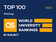QS World University Rankings logo - Nursing Top 100 in 2022 1x