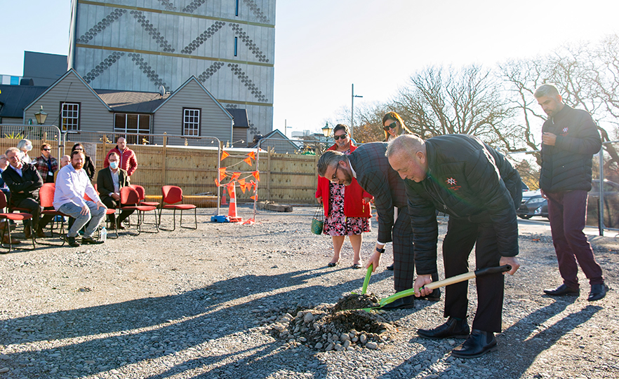 Turning of the sod at University of Otago, Christchurch redevelopment site blessing ceremony image