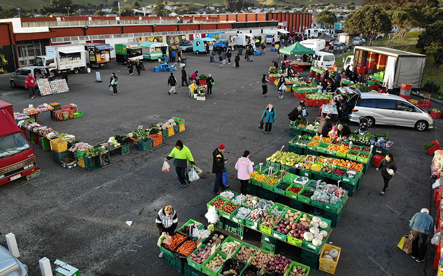 Birdeyes view of Porirua fruit and veg market image