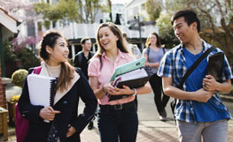 University of Otago students walking across the Dunedin campus. Image.