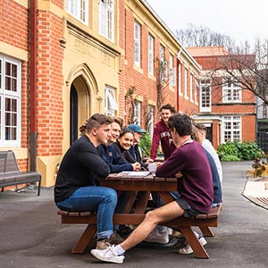 Selwyn students studying outside
