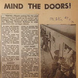 'Mind the Doors!' in Pamaero Library 'Japan' Scrapbook, [1971]. 