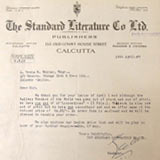 The Manager, The Standard Literature Co Ltd., Calcutta, to Ernie R. Webber, 16 April 1946. 