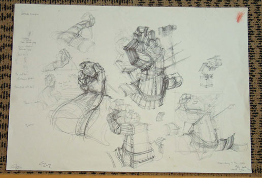 David Elliot, First cover sketch for The Battle of Pook Island, 1996.