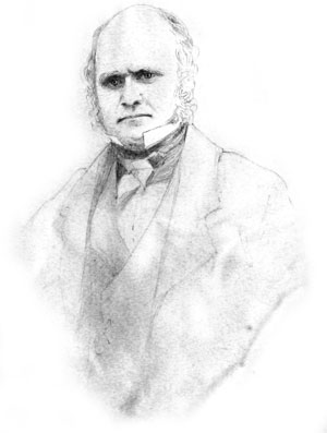 Harriet Lubbock's sketch of Charles Darwin, 1855