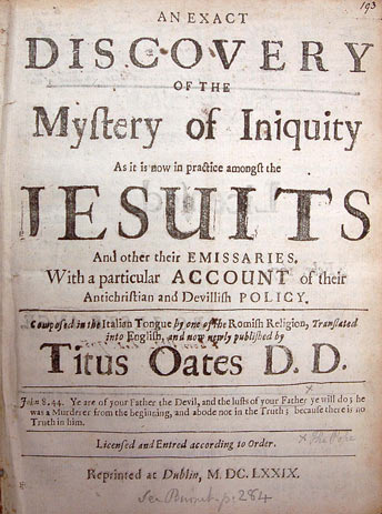 An Exact Discovery of the Mystery of Iniquity as It is Now in Practice amongst the Jesuits and Other Their Emissaries