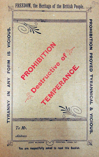 Prohibition. Destructive of Temperance.