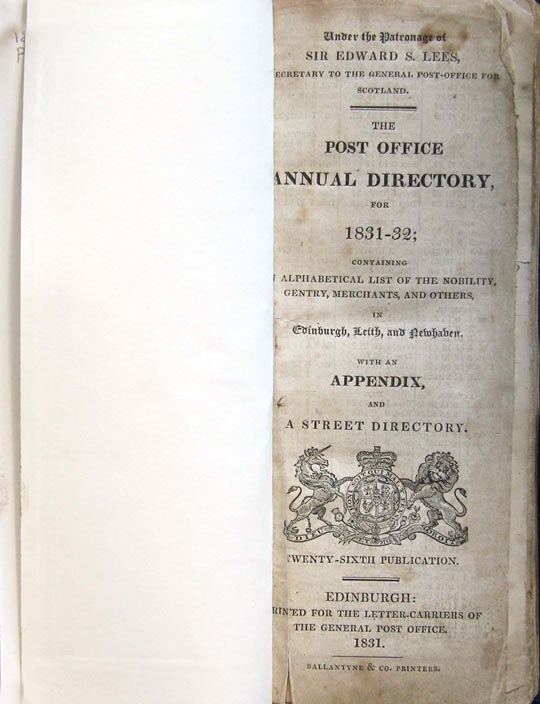 The Post Office Annual Directory for 1831-32. 