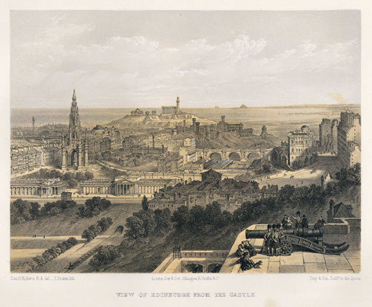 View of Edinburgh from the Castle. 