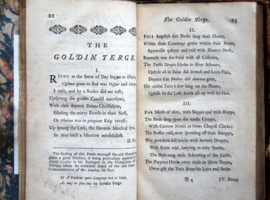 Allan Ramsay, The Ever Green, Being a Collection of Scots Poems.