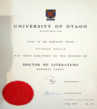 Doctor of Literature (Honoris causa), conferred on 5 May 1984. 