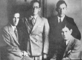 Charles Brasch, Ian Milner, Jack Bennett, and James Bertram, London 1935